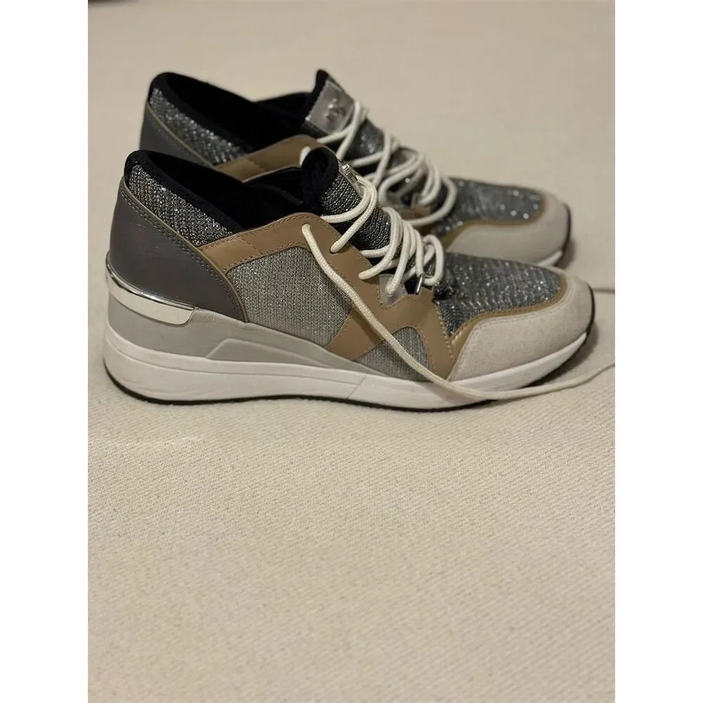 Michael Kors Liv Trainer Women's Sneakers Gray Size 8 Casual Athletic - Picture 7 of 10